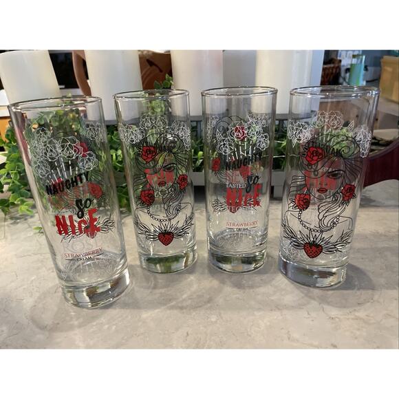 Tequila Rose Strawberry Cream Naughty Never Tasted So Nice Collins Glass MINT! - Picture 2 of 10